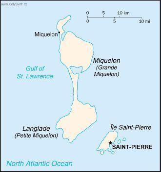 Foto: Saint Pierre a Miquelon-politick� mapa
